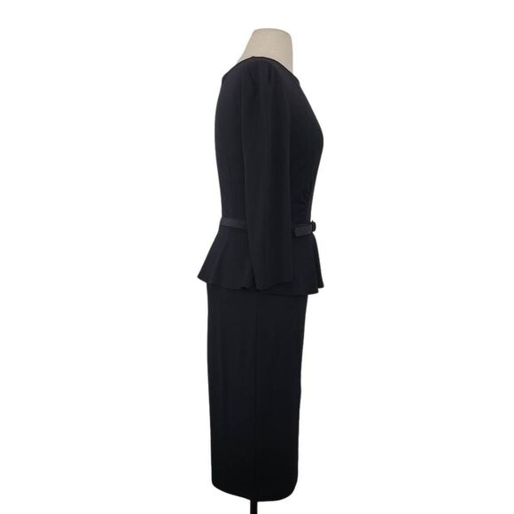 Weekend MaxMara‎ Mirto Peplum Pencil Wiggle Dress Sz XS/S Black Pinup Office - Picture 5 of 9